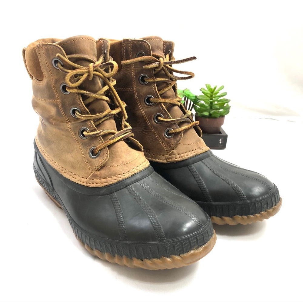 EUC Sorel Cheyanne Lace-Up Leather Duck Boot 9